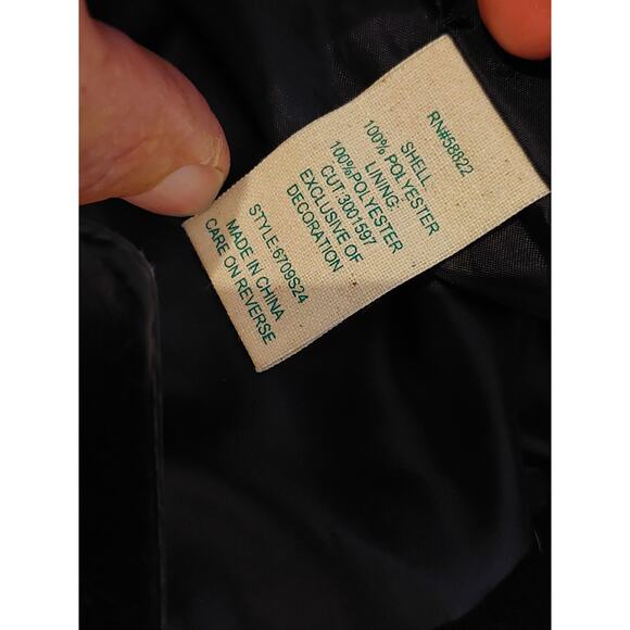 Groovy Monkey Black/Gray Satin Bomber Jacket w/Embroidered Hummingbirds, Medium - Picture 7 of 8